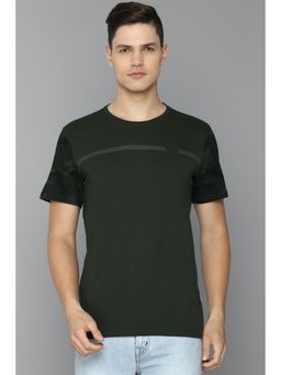 Louis Philippe - Men Olive Print Crew Neck T-shirt