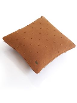 PLUCHI - Bubble Cotton Knitted Decorative Cashew Rust Color 16 x 16 Inches Cushion Cover