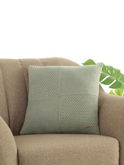 PLUCHI - Kelly Fusion Ryegrass Cotton Knitted Decorative 18 x 18 Inches Cushion Cover
