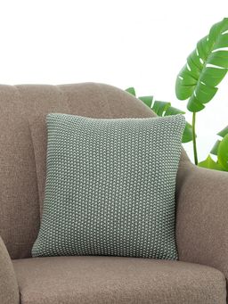 PLUCHI - Knitted Purl Ryegrass Cotton Knitted Decorative 16 x 16 Inches Cushion Cover