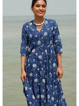 Okhai - Minerva Hand-Embroidered Mirrorwork and Handblock Printed Pure Cotton Dress