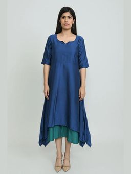OMAANA - Blue Casa Luxe Handkerchief Dress