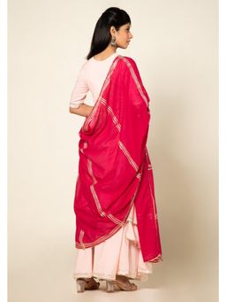 OMAANA - Pink Zara Double Layered Dress with Dupatta