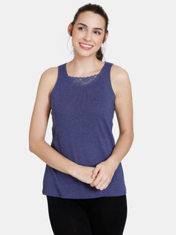 Zivame - Cozy Heathers Knit Camisoles - Depth - Blue
