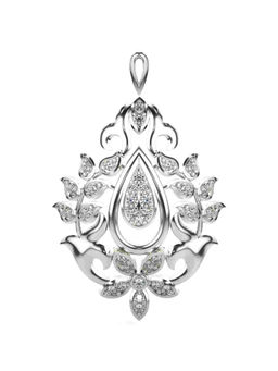 Valanova - Hallmarked 9K White Gold and Certified Lab Grown Diamond 0.59Cts Pendant