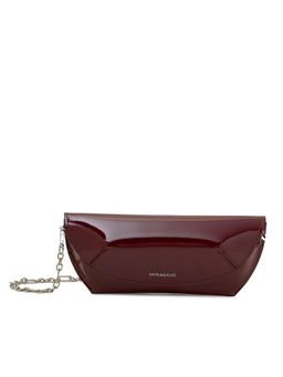 MIRAGGIO - Amber Solid Sling Bag With Detachable Strap - Wine (M)