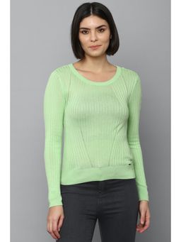 Allen Solly - Green Round Neck Textured Tops