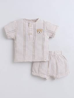 marsh mallows - Baby Boys Fawn T-shirt with Shorts