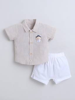 marsh mallows - Baby Boys Fawn T-shirt with Shorts