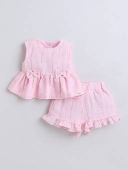 marsh mallows - Infant Girls Pink T-Shirt with Shorts