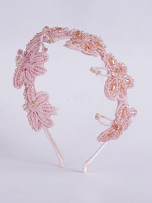CHOKO Pink Butterfly Beaded Headband for Girls - Choko Kids' Accessory
