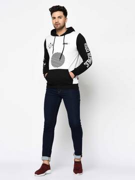 RIGO Hoodies : Buy RIGO Men Black White Printed Hooded Fleece Full Sleeve  Sweatshirt Online | Nykaa Fashion.