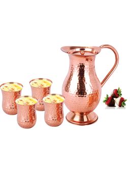 Smartserve - Seamless Copper Jug & Glass 250ml Set Pack of 5
