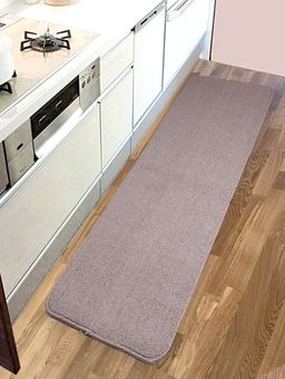 Saral Home - Polypropylene Microfiber Solid Anti Skid Runner-45X120 Cm-Beige