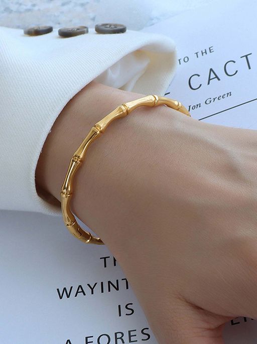 Designs & You Stainless Steel Gold Plated South Korean Anti Tarnish Bracelet
