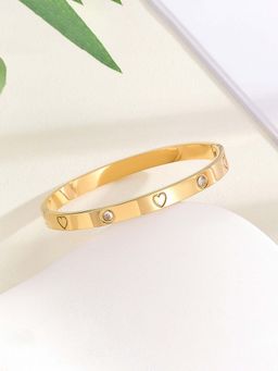 Designs & You - Stainless Steel Astonishing Gold Plated Love Ad Anti-Tarnish Bracelet for Women