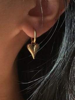 Designs & You - Stainless Steel Gold Plated Anti Tarnish Heart Themed Earrings