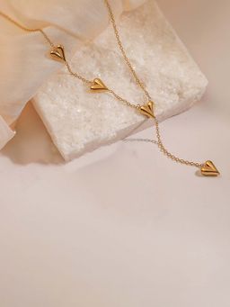 Designs & You - Gold-Plated Anti Tarnish Heart Themed Long Necklace