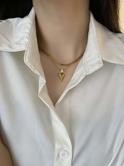 Designs & You - Gold-Plated Anti Tarnish Heart Themed Layered Necklace