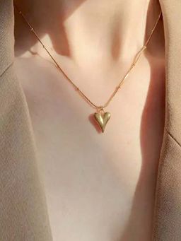 Designs & You - Gold-Plated Anti Tarnish Heart Themed Stainless Steel Pendant Necklace