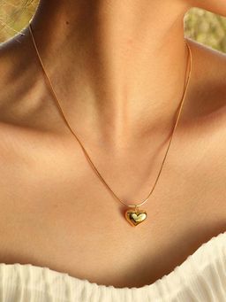 Designs & You - Gold-Plated Anti Tarnish Heart Themed Pendant Necklace