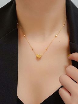 Designs & You - Gold-Plated Anti Tarnish Heart Themed Pendant Necklace
