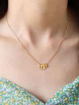 Designs & You - Gold-Plated Anti Tarnish Bow Pendant Necklace