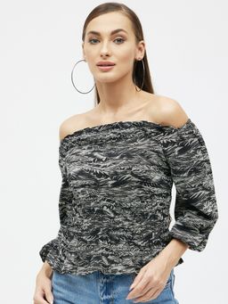 Kibo - Women Printed Off Shoulder Top