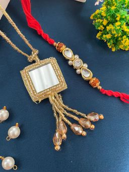 Digital Dress Room - Kundan/Tassel Lumba Rakhi (Set of 2)