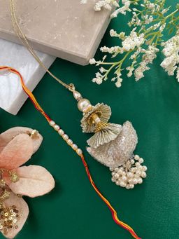 Digital Dress Room - Pearl/Tassel Beads Lumba Rakhi (Set of 2)