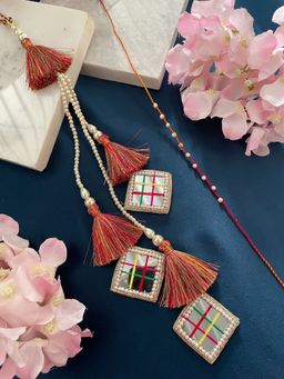 Digital Dress Room - Pearl/Mirror Lumba Rakhi (Set of 2)