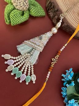 Digital Dress Room - Ganesha/Tassel Lumba Rakhi (Set of 2)