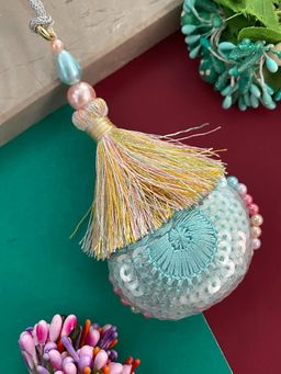 Digital Dress Room - Tassel & Multi Beads Latkan Lumba Rakhi