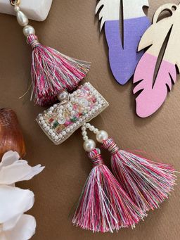 Digital Dress Room - Pearls & Multi Thread Latkan Lumba Rakhi