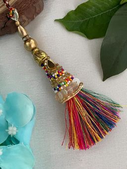 Digital Dress Room - Tassel & Multi Beads Latkan Lumba Rakhi