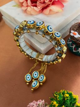 Digital Dress Room - Evil Eye Kadas with Latkan Lumba Rakhi