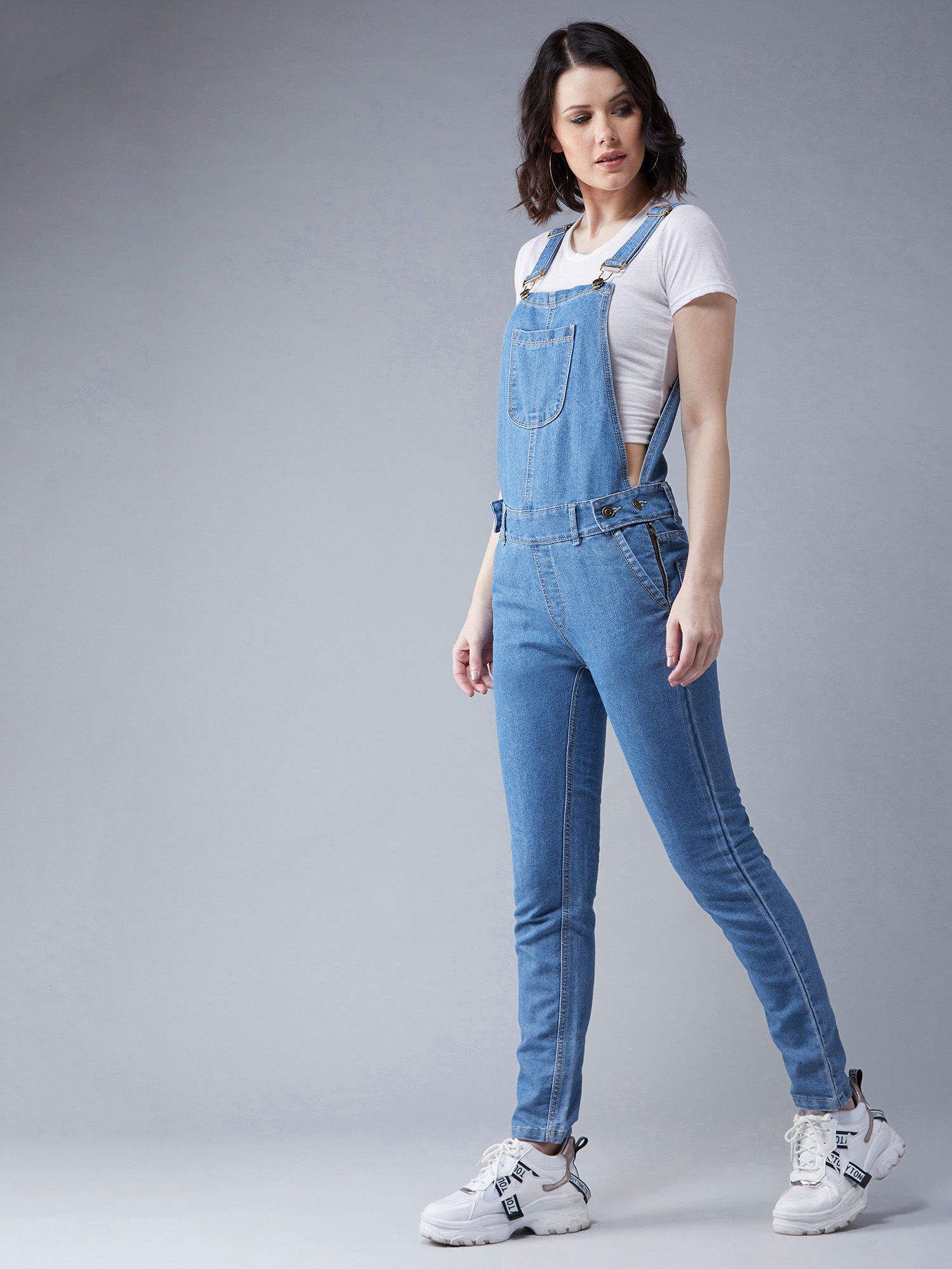 DOLCE CRUDO Blue Denim Dungaree Online 