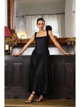 AlterEGO - Giri - Black Drop Waist Midi Dress