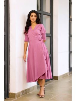 AlterEGO - Rose- Asymmetric Hem Full Wrap Midi Dress