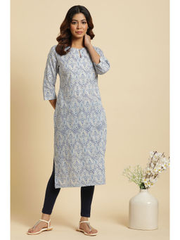 W - Blue Printed Kurta