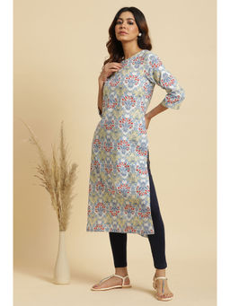 W - Blue Floral Kurta