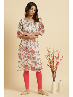 W - Off White Floral Kurta