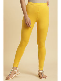 W - Yellow Solid Leggings