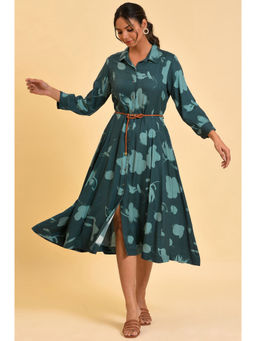 W - Green Printed Dress (Set of 2)