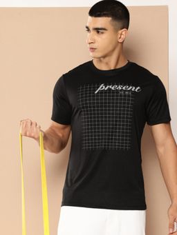 Alcis - Men Chest Print Black T-Shirt