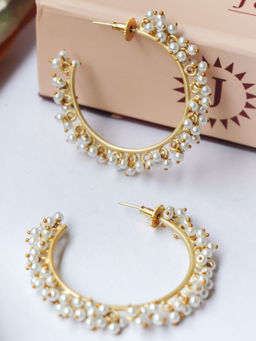Johori - Stylish Simple Gold Plated Pearl Bali