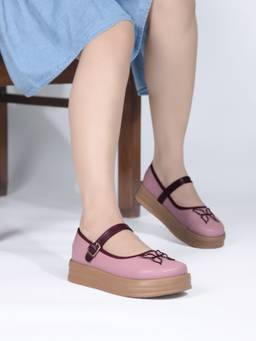 SHUZ TOUCH - Women Pink Mary Jane Platform Heels