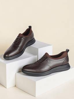 Truffle Collection - Men Brown Synthetic Leather Lace Up Brogues