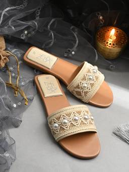 Zebba - Women Cream Amina Flats