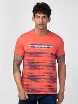 Spykar - Pink Round Neck Half Sleeves Blended T-Shirt For Men